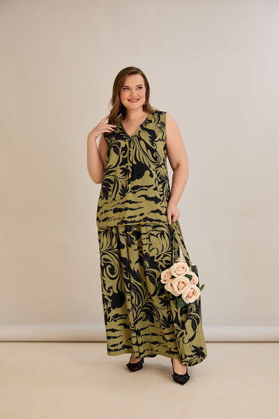 Set aus 2 Teilen, weite Hose + Top - 10131