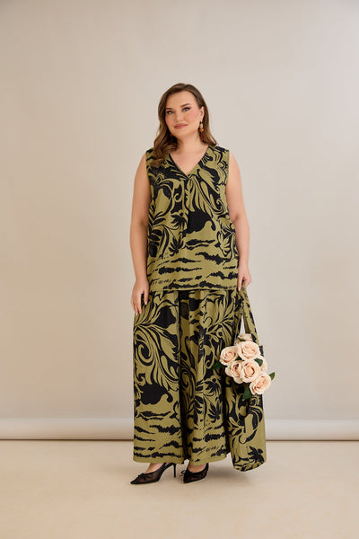 Set aus 2 Teilen, weite Hose + Top - 10131