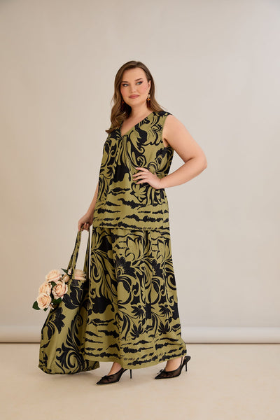 Set aus 2 Teilen, weite Hose + Top - 10131