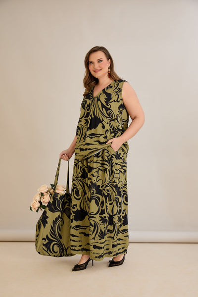 Set aus 2 Teilen, weite Hose + Top - 10131