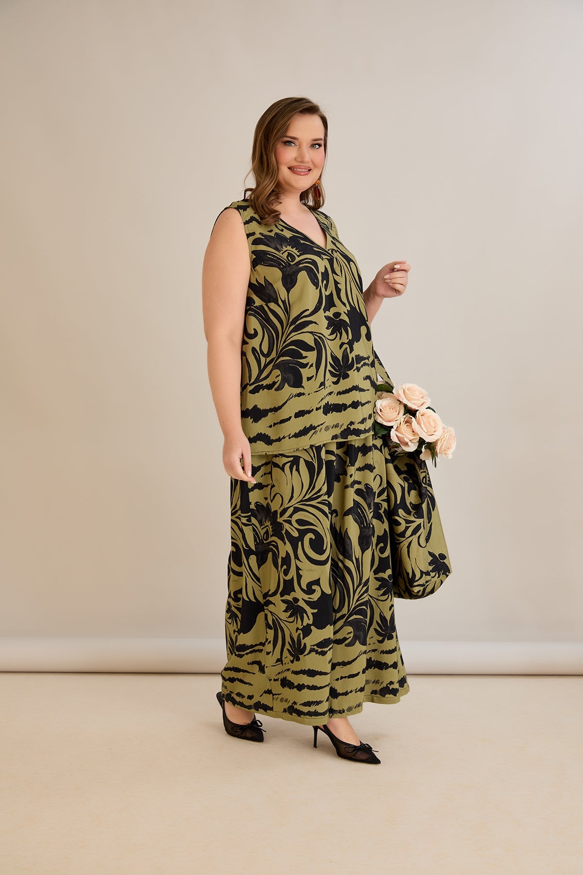 Set aus 2 Teilen, weite Hose + Top - 10131