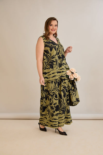 Set aus 2 Teilen, weite Hose + Top - 10131