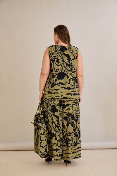 Set aus 2 Teilen, weite Hose + Top - 10131