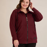 Sweatjacke mit Reißverschluss und Taschen - Bordeaux – Burgund