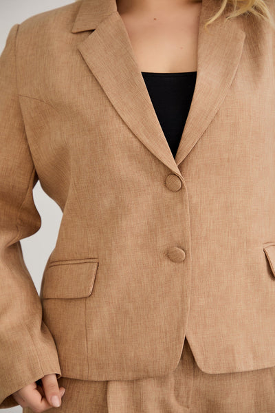 Moderne kurze Jacke - Mocca