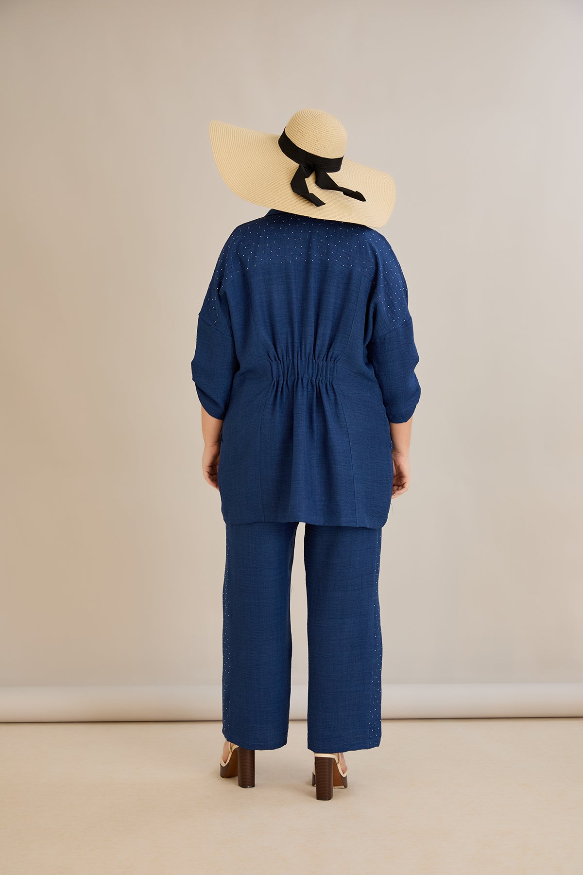 Eleganter Zweiteiler mit Strass-Dekoration - Dunkelblau