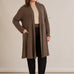 Lange Strickjacke im Cape-Stil – Nerz