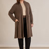 Lange Strickjacke im Cape-Stil – Nerz – Nerz