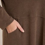 Lange Strickjacke im Cape-Stil – Nerz – Nerz