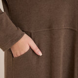 Lange Strickjacke im Cape-Stil – Nerz – Nerz