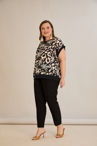 Chiffonbluse mit Tropenprint - 10519