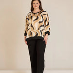 Elegante Bluse – Sandfarbenes Muster – Sandfarbene Muster