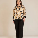 Elegante Bluse – Sandfarbenes Muster – Sandfarbene Muster