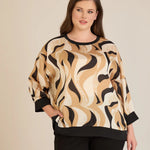 Elegante Bluse – Sandfarbenes Muster – Sandfarbene Muster