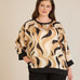 Elegante Bluse – Sandfarbenes Muster