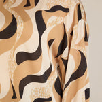 Elegante Bluse – Sandfarbenes Muster – Sandfarbene Muster