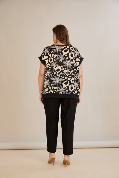 Chiffonbluse mit Tropenprint - 10519
