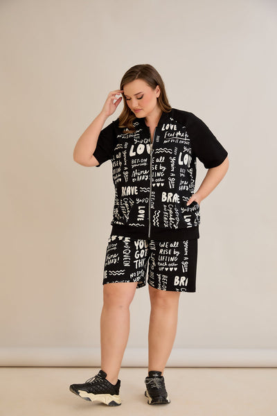 Baumwollset mit aufgedrucktem Schriftzug