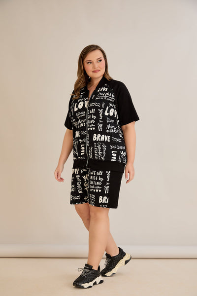 Baumwollset mit aufgedrucktem Schriftzug