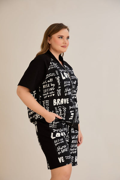 Baumwollset mit aufgedrucktem Schriftzug