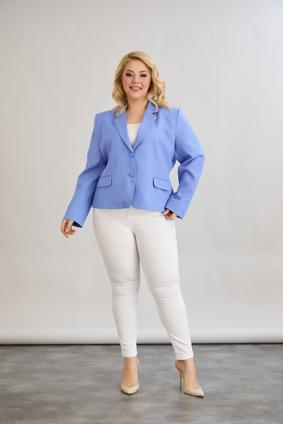 Moderne kurze Jacke - Blau