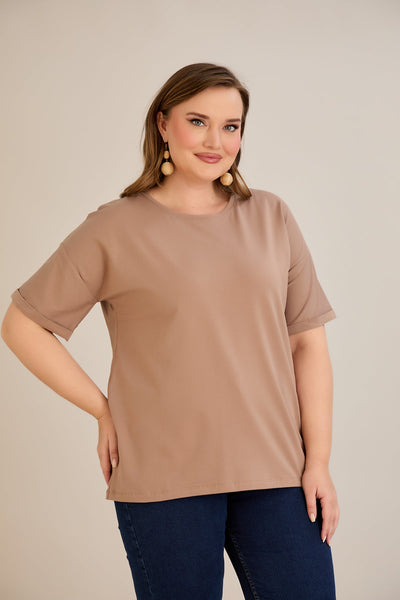 Baumwoll-T-Shirt Classic - Mocca