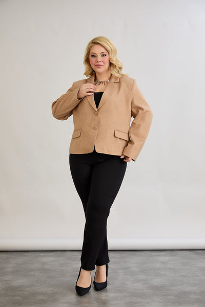 Moderne kurze Jacke - Mocca