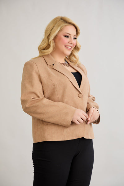 Moderne kurze Jacke - Mocca