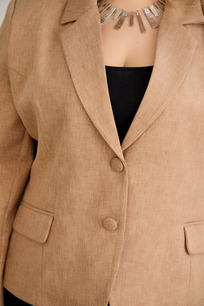 Moderne kurze Jacke - Mocca