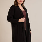 Langer Cape-Cardigan - Schwarz – Schwarz