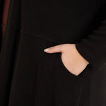 Langer Cape-Cardigan - Schwarz – Schwarz
