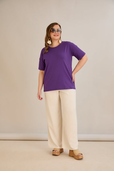 Baumwoll-T-Shirt Classic - lila