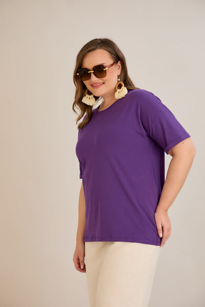 Baumwoll-T-Shirt Classic - lila