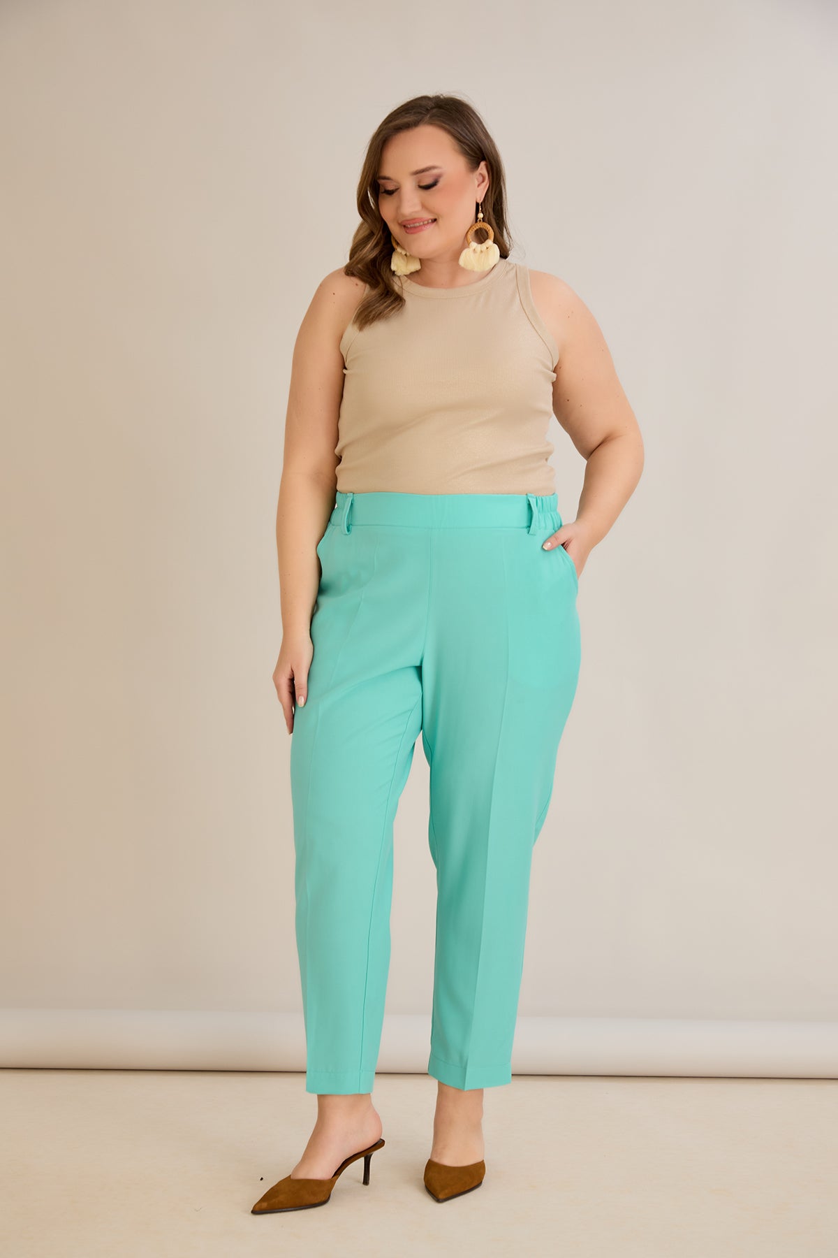 Leichte, elastische Sommerhose - Aqua – Aqua