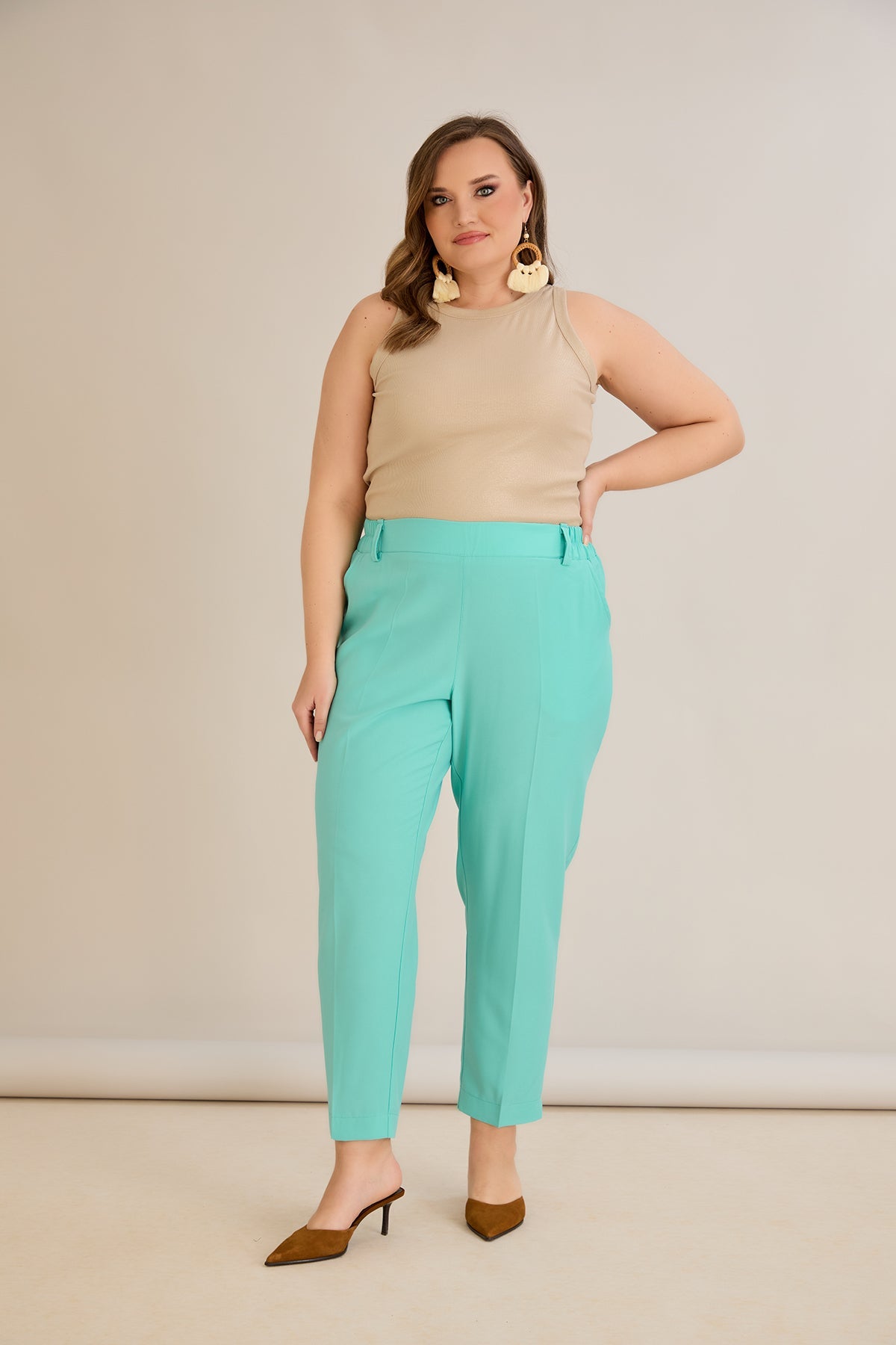 Leichte, elastische Sommerhose - Aqua