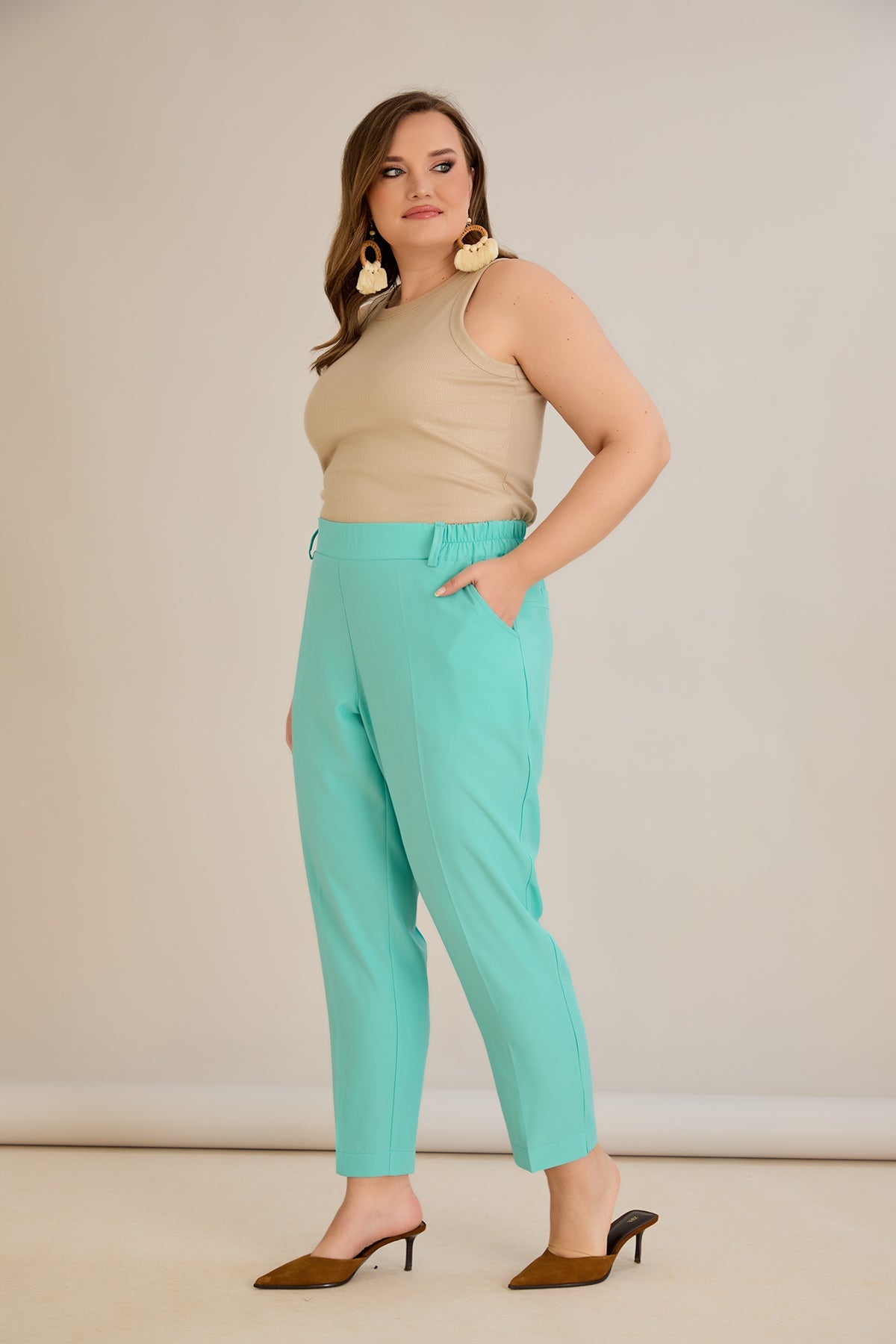 Leichte, elastische Sommerhose - Aqua – Aqua