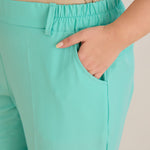 Leichte, elastische Sommerhose - Aqua – Aqua