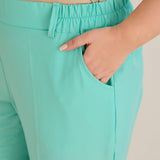 Leichte, elastische Sommerhose - Aqua – Aqua