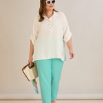 Leichte, elastische Sommerhose - Aqua – Aqua
