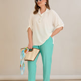 Leichte, elastische Sommerhose - Aqua – Aqua