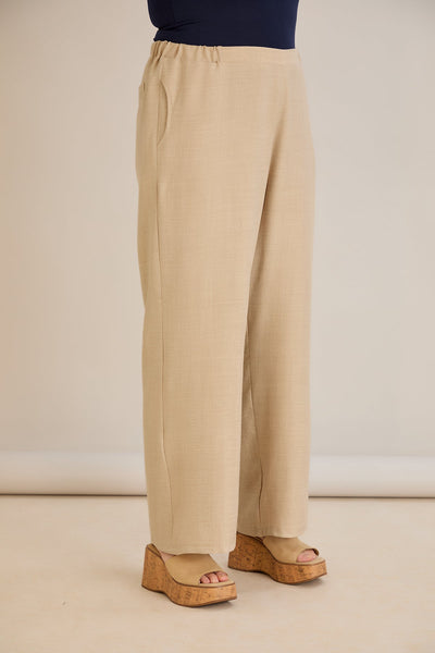 Weite Sommerhose - Beige