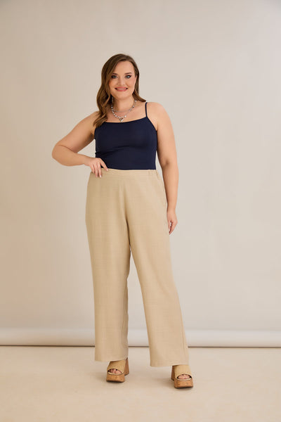 Weite Sommerhose - Beige