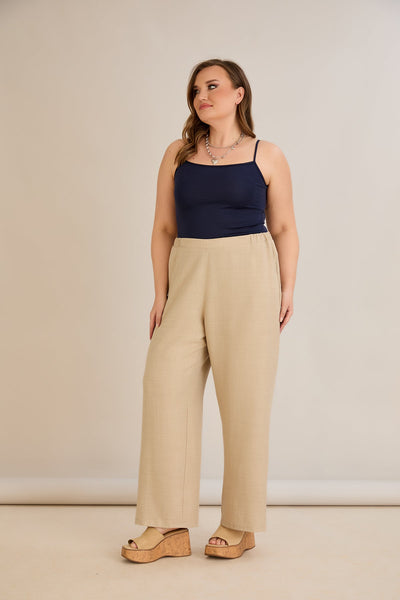 Weite Sommerhose - Beige