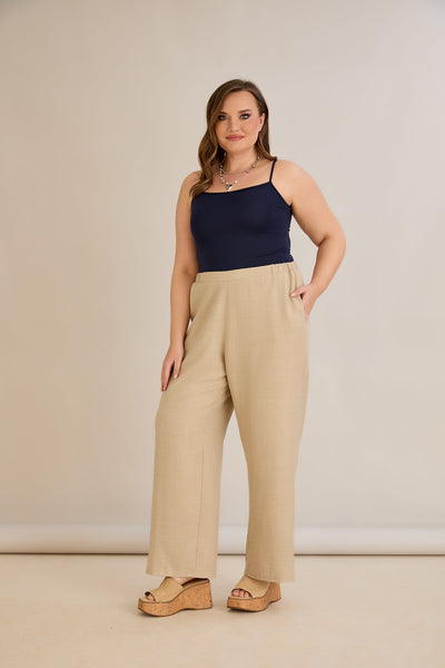 Weite Sommerhose - Beige