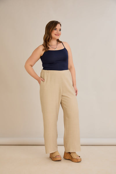 Weite Sommerhose - Beige