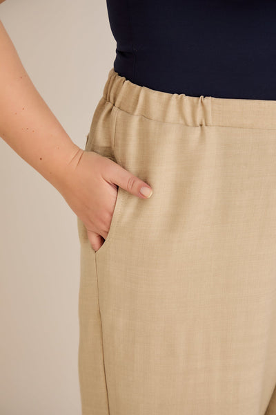 Weite Sommerhose - Beige