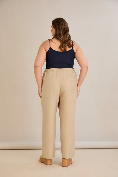 Weite Sommerhose - Beige