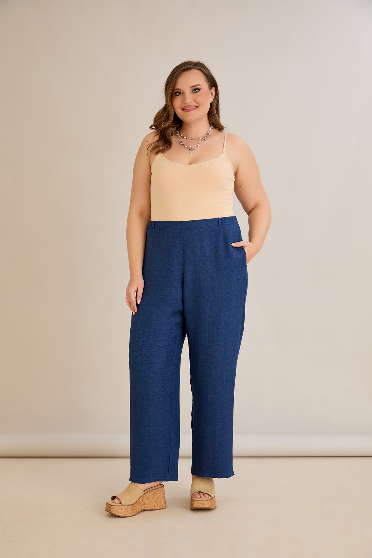 Weite Sommerhose - Blau