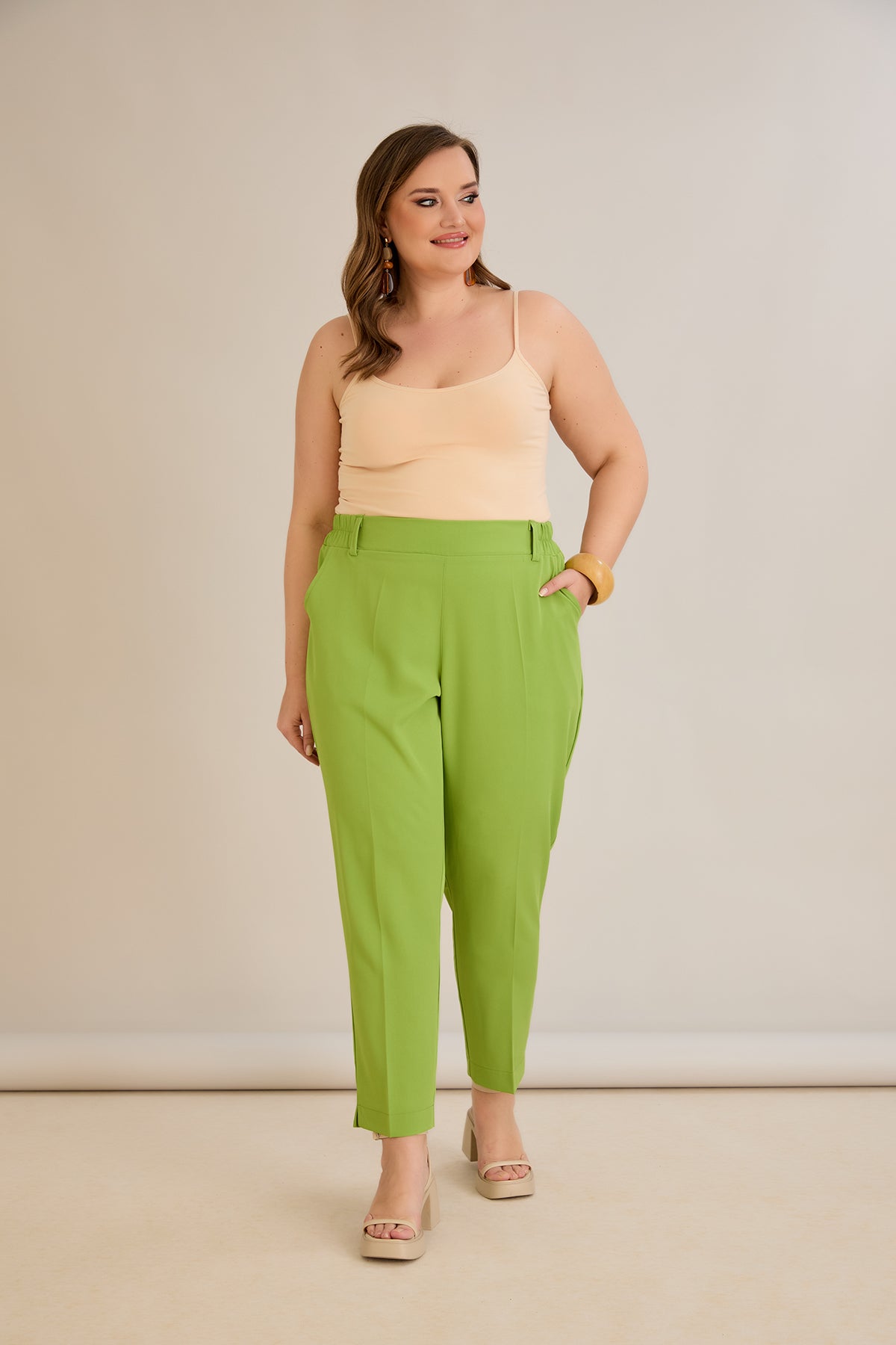 Leichte, elastische Sommerhose - Grün – Grün