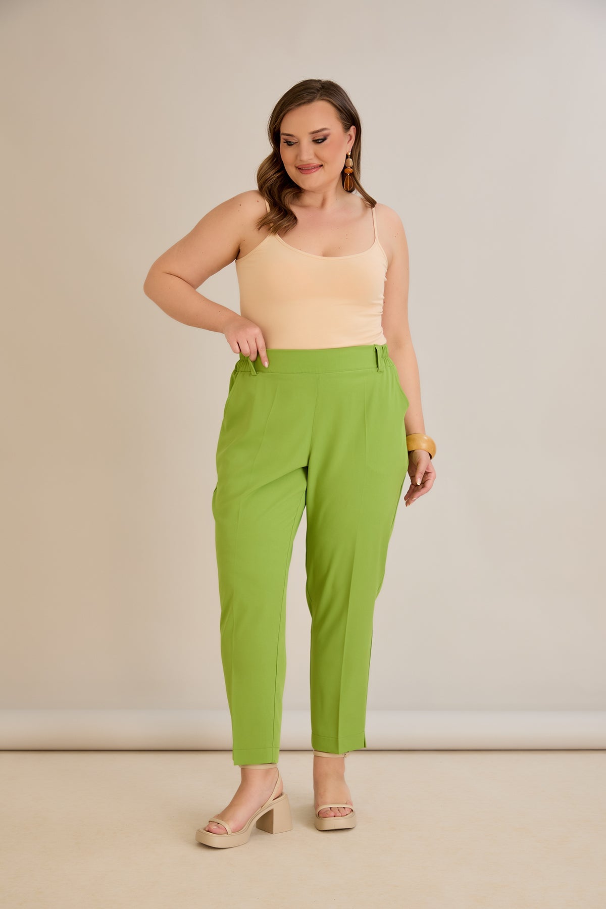 Leichte, elastische Sommerhose - Grün – Grün